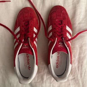 Red adidas gazelles size 7.5 men’s, 9 women’s